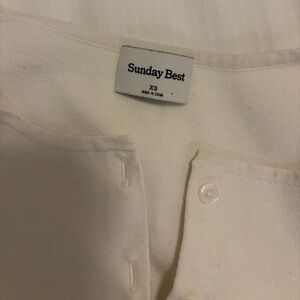 Sunday Best Ivory Button Front Top